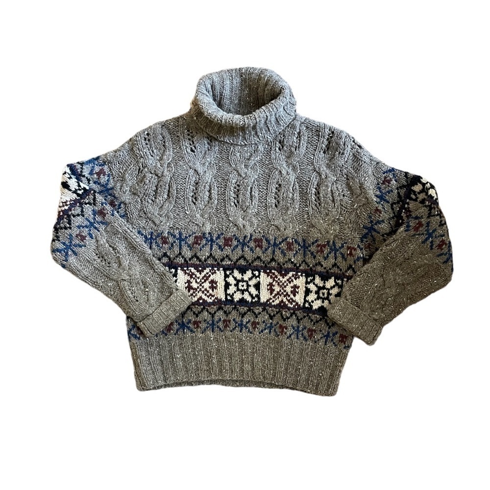 Vintage 90s Wool Knit Turtleneck Sweater Size Small
